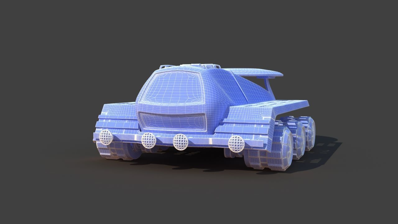 Futuristic Moon Mars Rover 3D model_25
