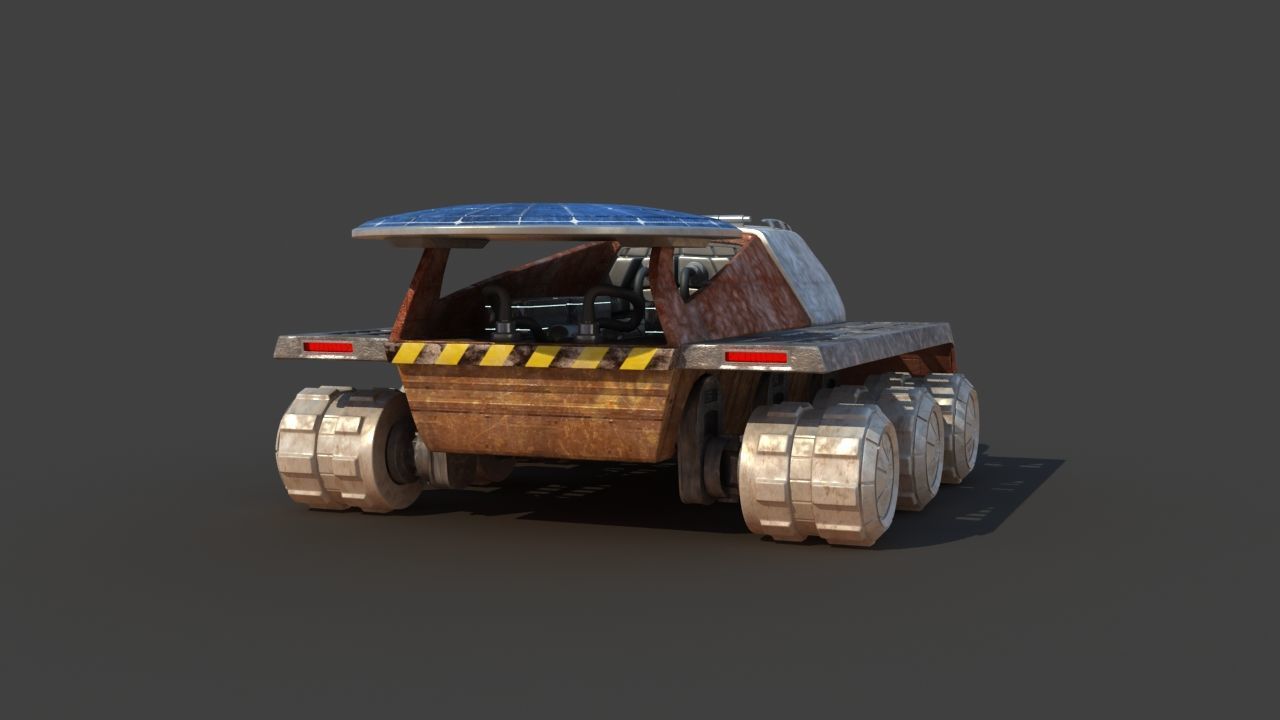 Futuristic Moon Mars Rover 3D model_8