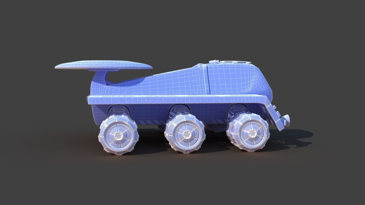 Futuristic Moon Mars Rover 3D model_33