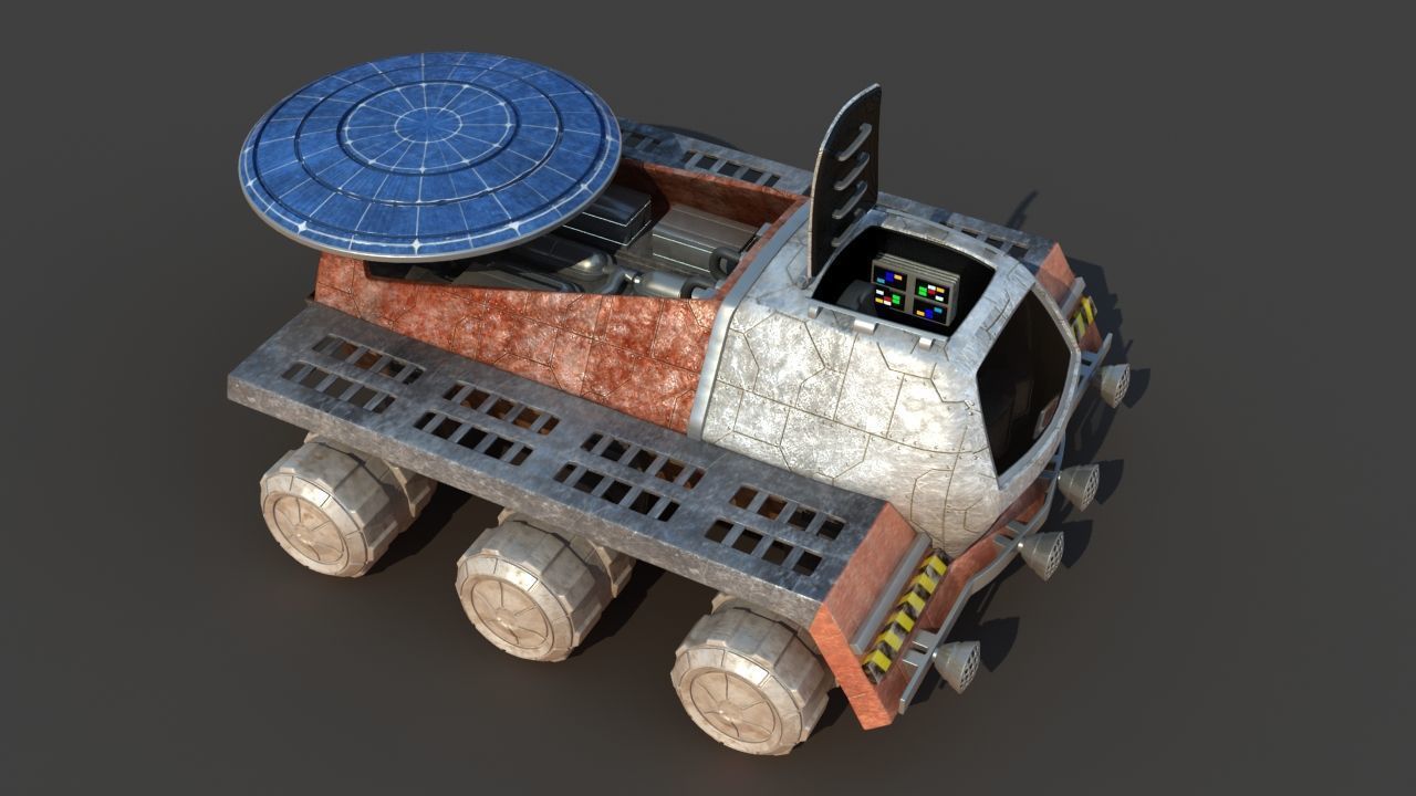 Futuristic Moon Mars Rover 3D model_20