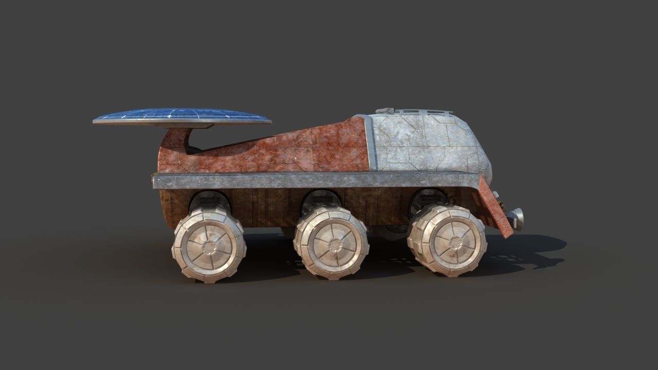 Futuristic Moon Mars Rover 3D model_10