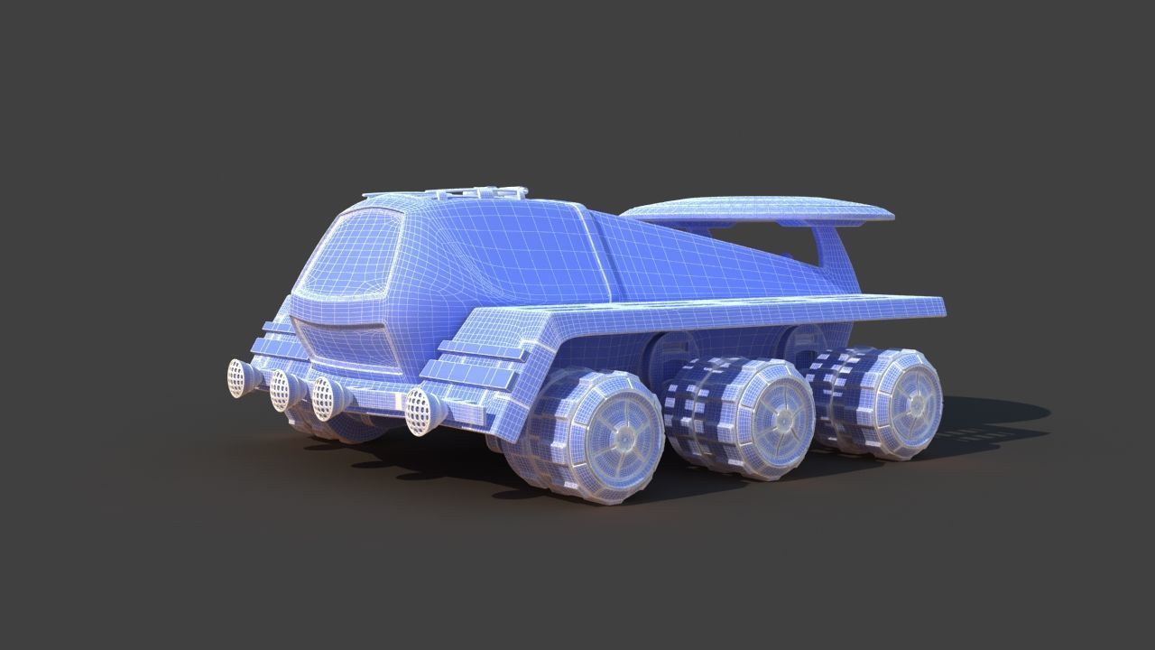Futuristic Moon Mars Rover 3D model_26