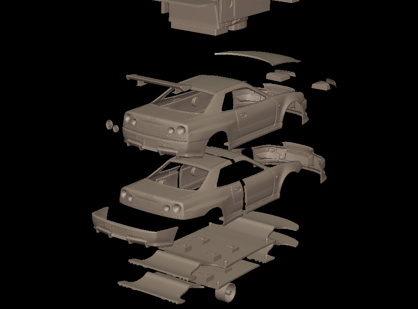 custom 2002 NISSAN SKYLINE R 34 v1 3D PRINT MODEL 3D print model_12