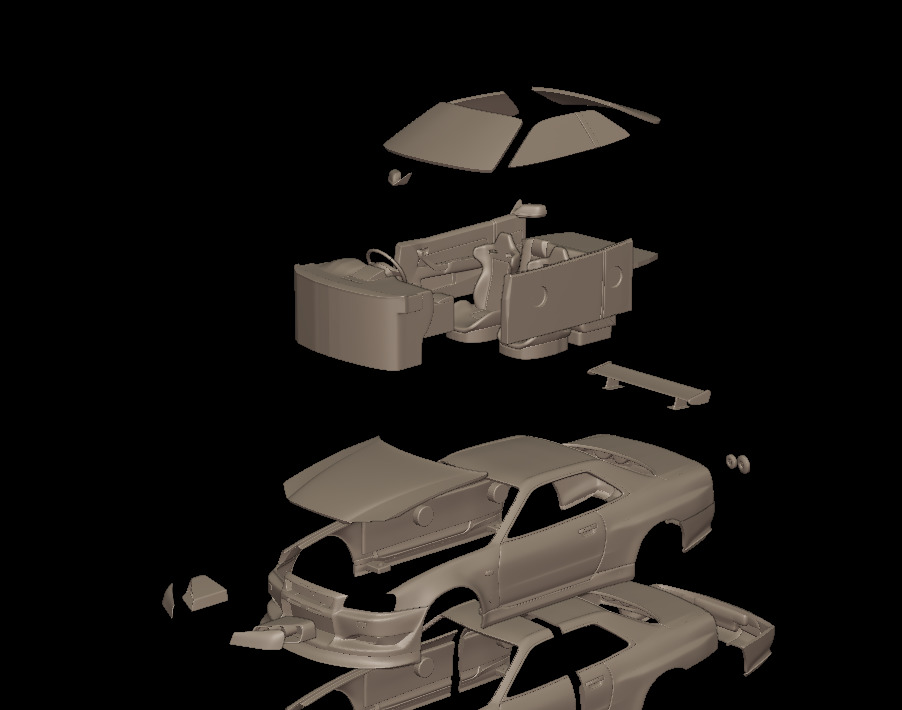 custom 2002 NISSAN SKYLINE R 34 v1 3D PRINT MODEL 3D print model_8
