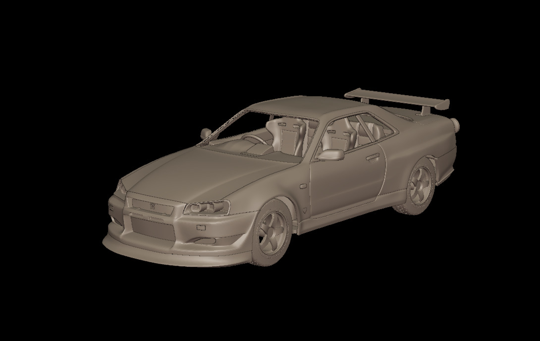 custom 2002 NISSAN SKYLINE R 34 v1 3D PRINT MODEL 3D print model_4