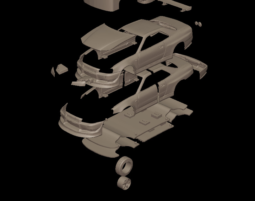 custom 2002 NISSAN SKYLINE R 34 v1 3D PRINT MODEL 3D print model_9