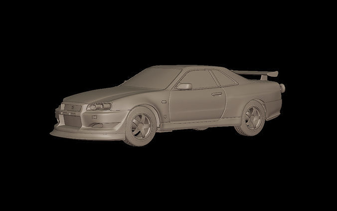 custom 2002 NISSAN SKYLINE R 34 v1 3D PRINT MODEL 3D print model