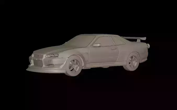 custom 2002 NISSAN SKYLINE R 34 v1 3D PRINT MODEL 3D print model