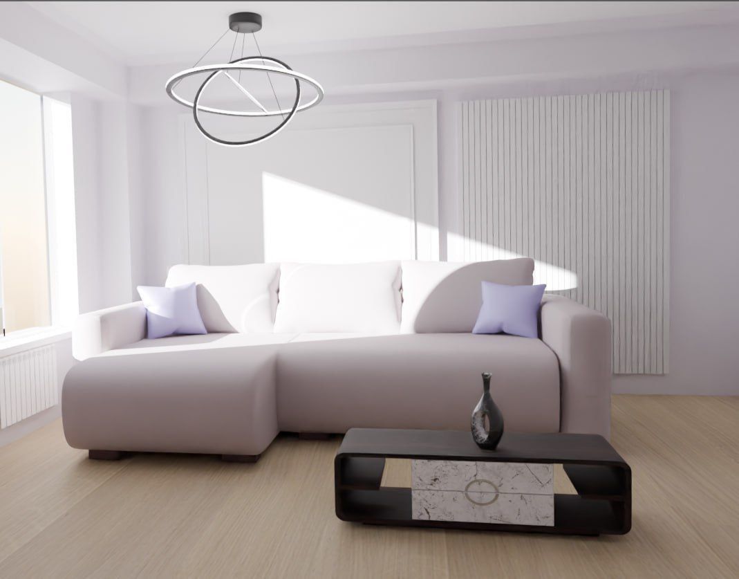 Sofa Furniture and table 3D model_4