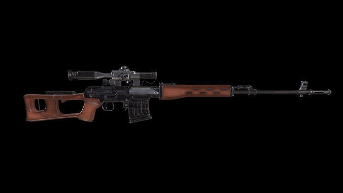 Dragunov Svd Rifle Low-poly 3D model