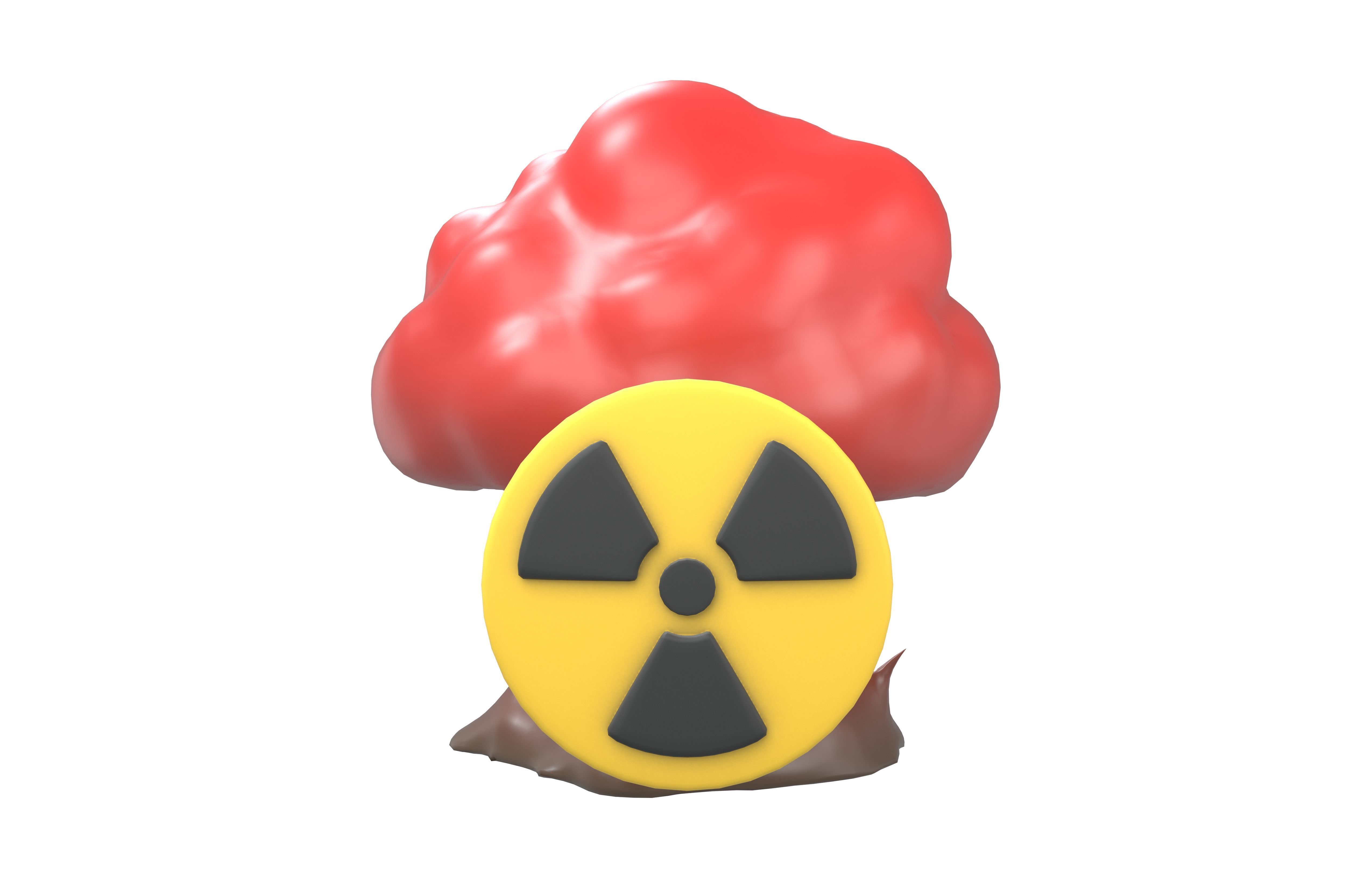 Nuclear Explosion Icon v1 002 Low-poly 3D model_1