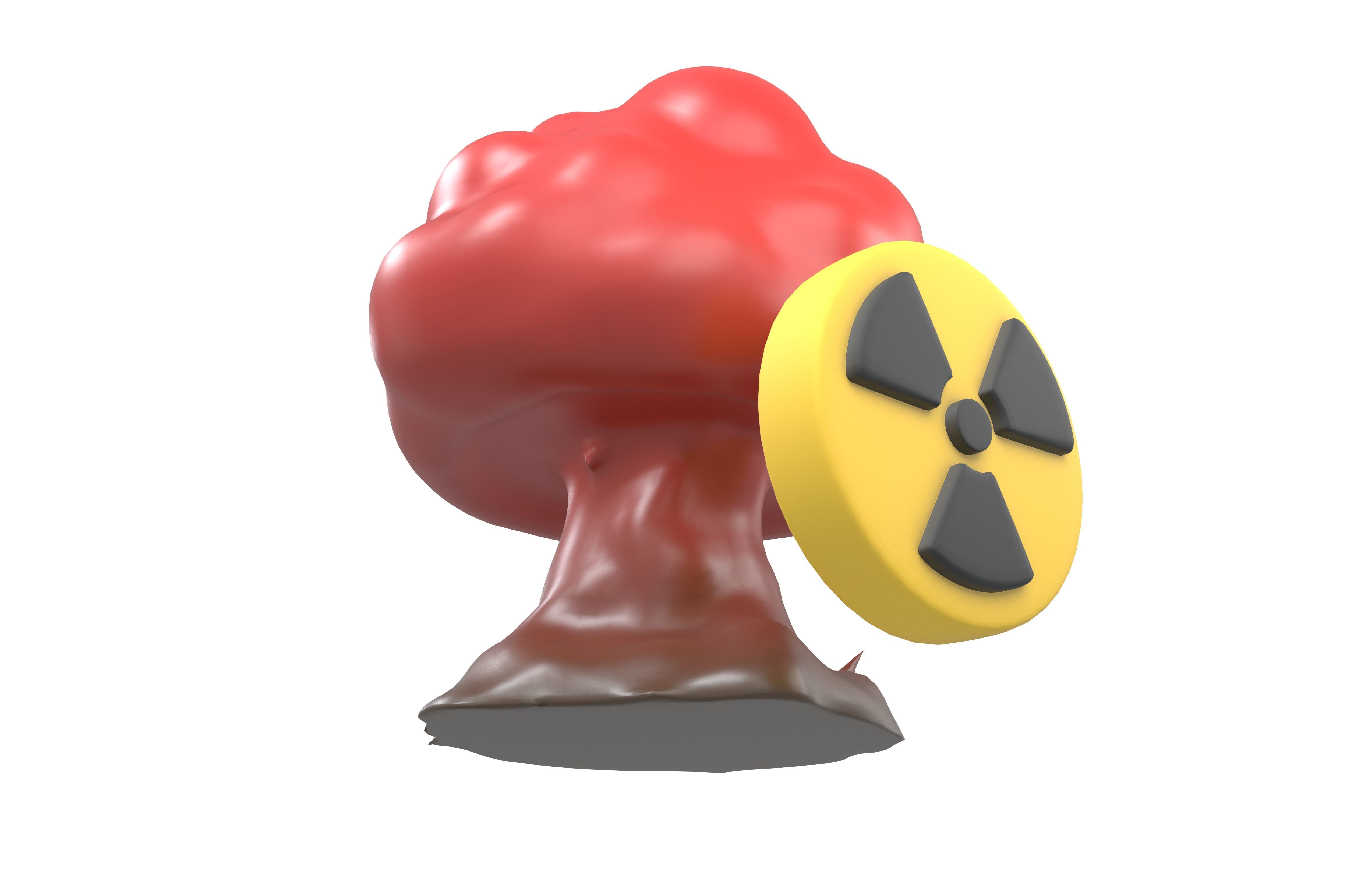 Nuclear Explosion Icon v1 002 Low-poly 3D model_3
