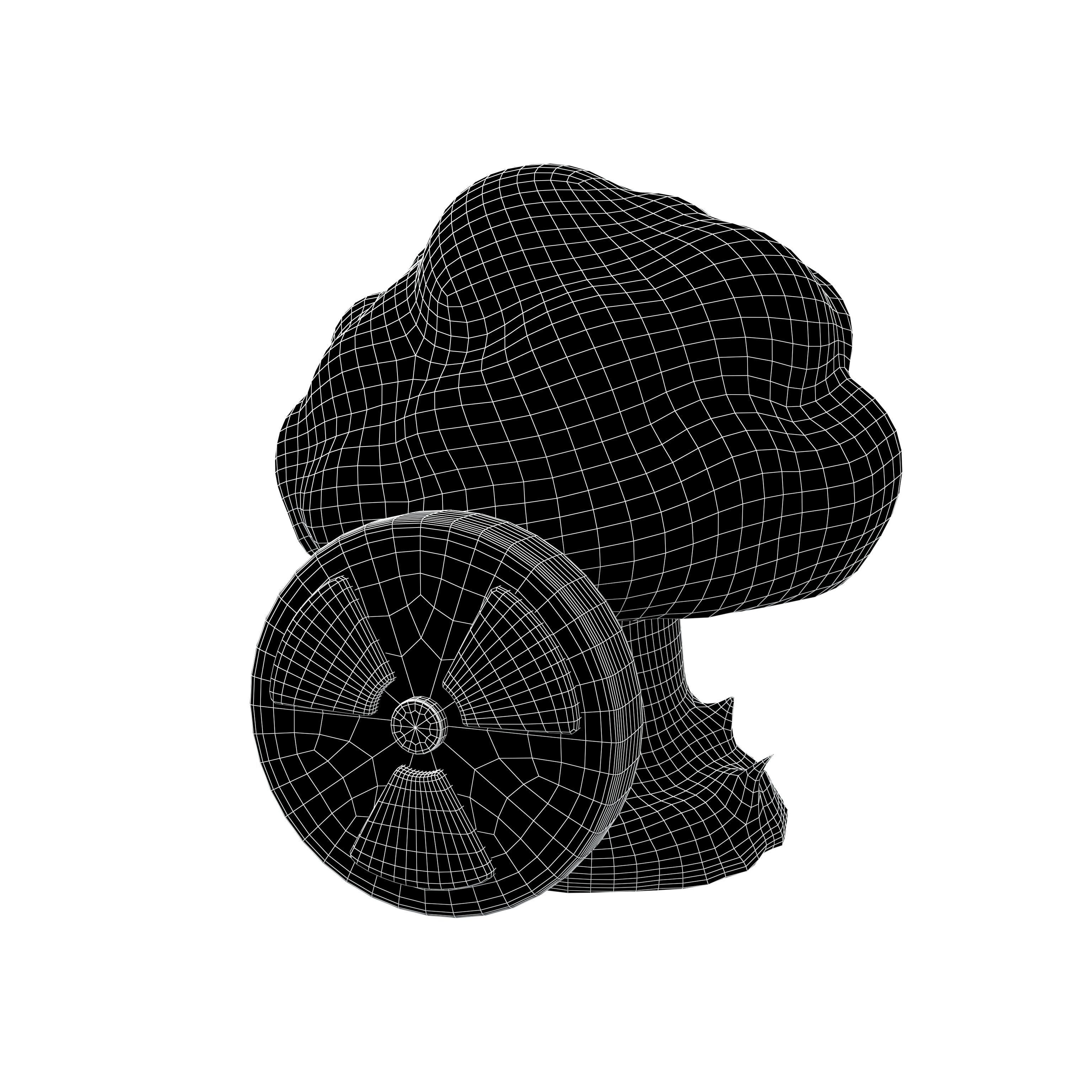 Nuclear Explosion Icon v1 003 Low-poly 3D model_4