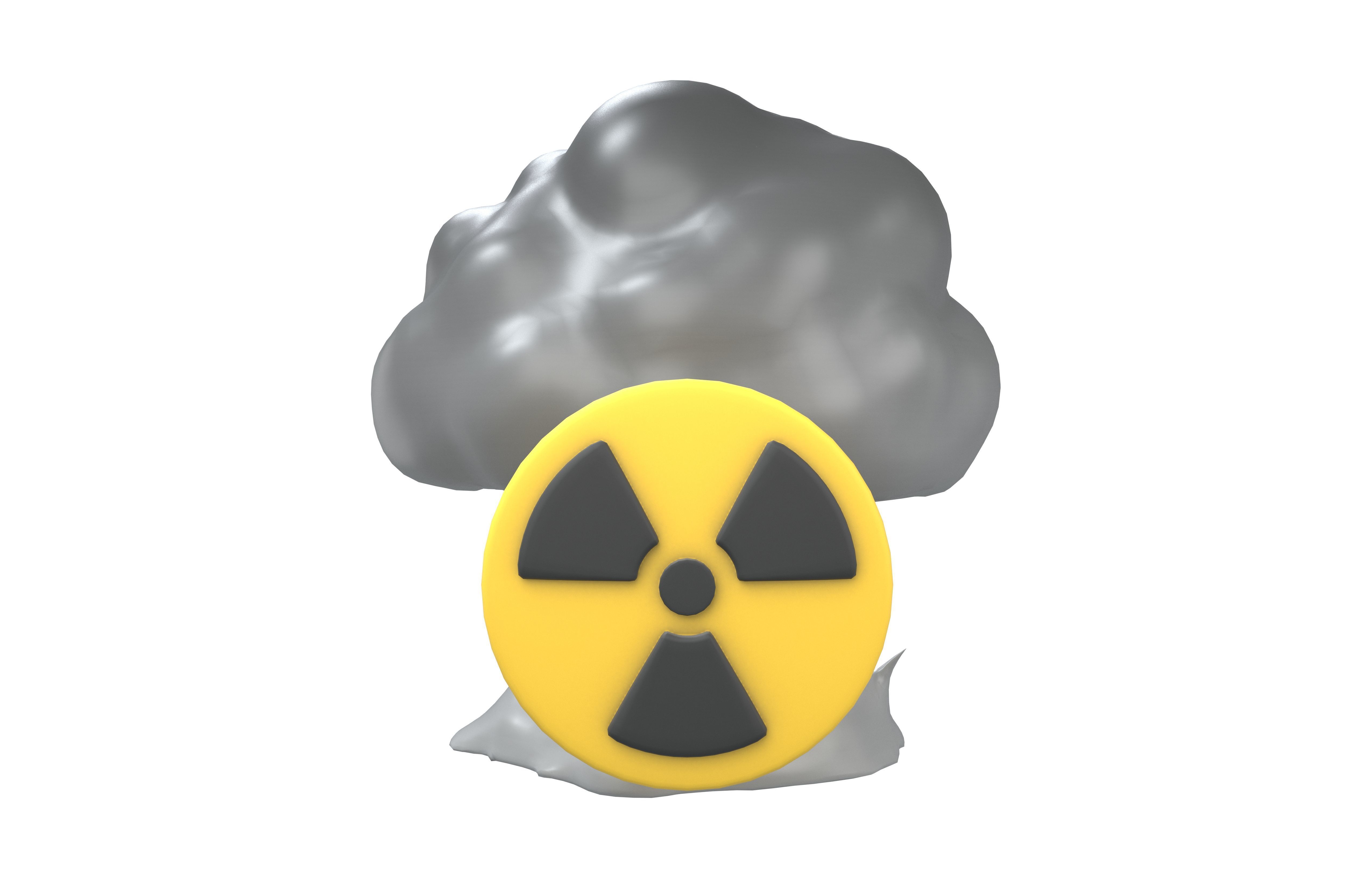 Nuclear Explosion Icon v1 003 Low-poly 3D model_1