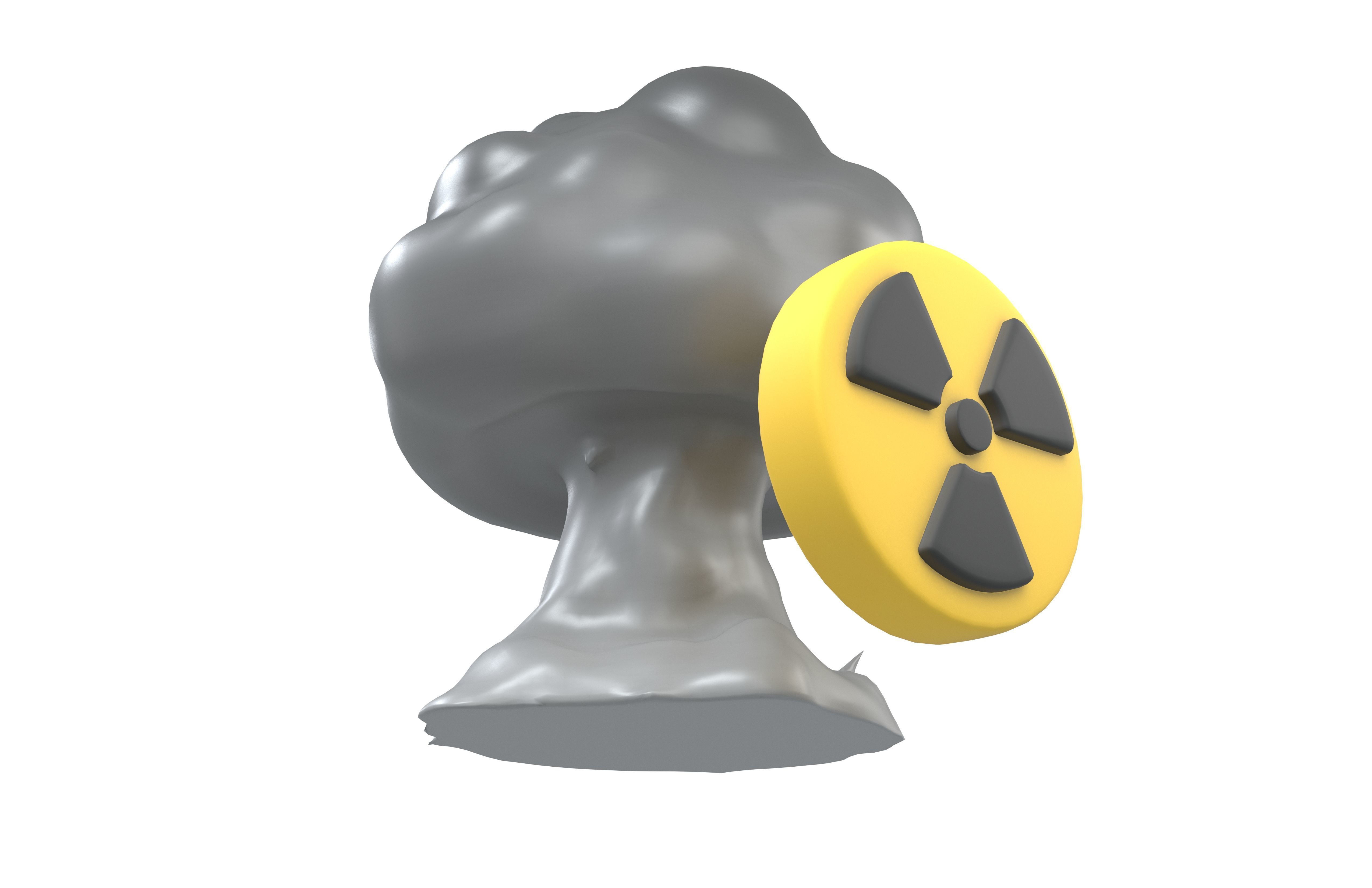 Nuclear Explosion Icon v1 003 Low-poly 3D model_3