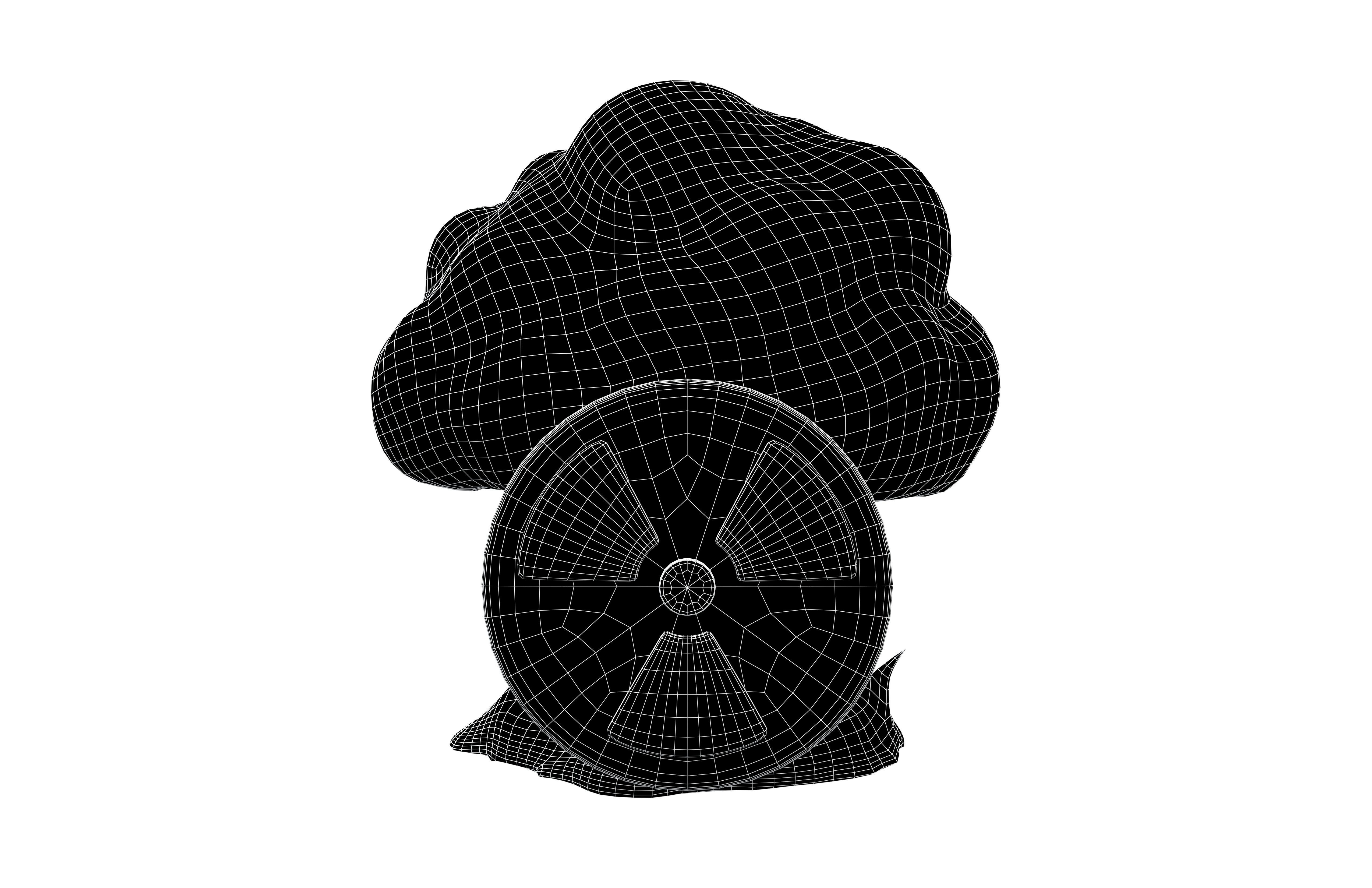 Nuclear Explosion Icon v1 003 Low-poly 3D model_5