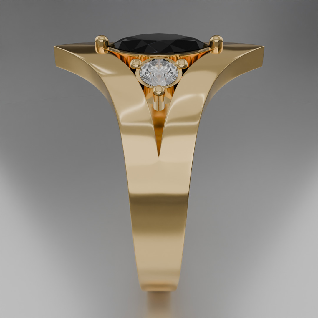 Noctis Aureum ring with diamonds and black onyx 3D model jewelry 3D model_4