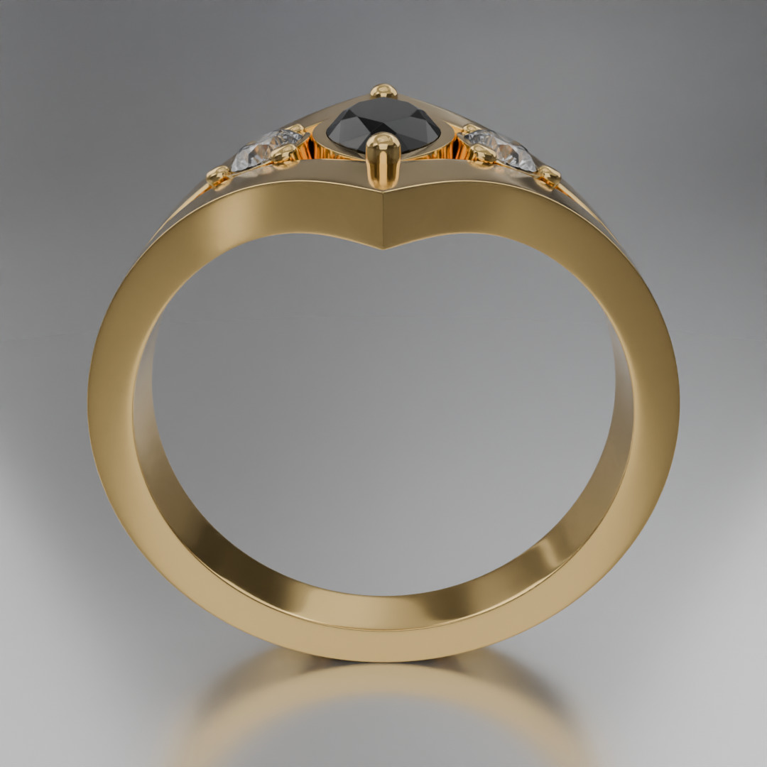 Noctis Aureum ring with diamonds and black onyx 3D model jewelry 3D model_5