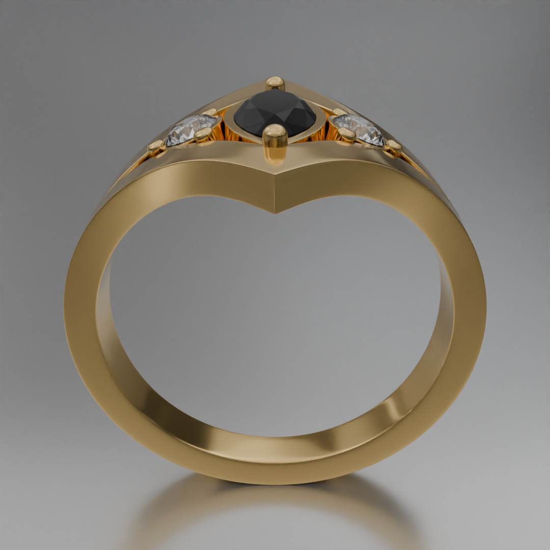 Noctis Aureum ring with diamonds and black onyx 3D model jewelry 3D model_1