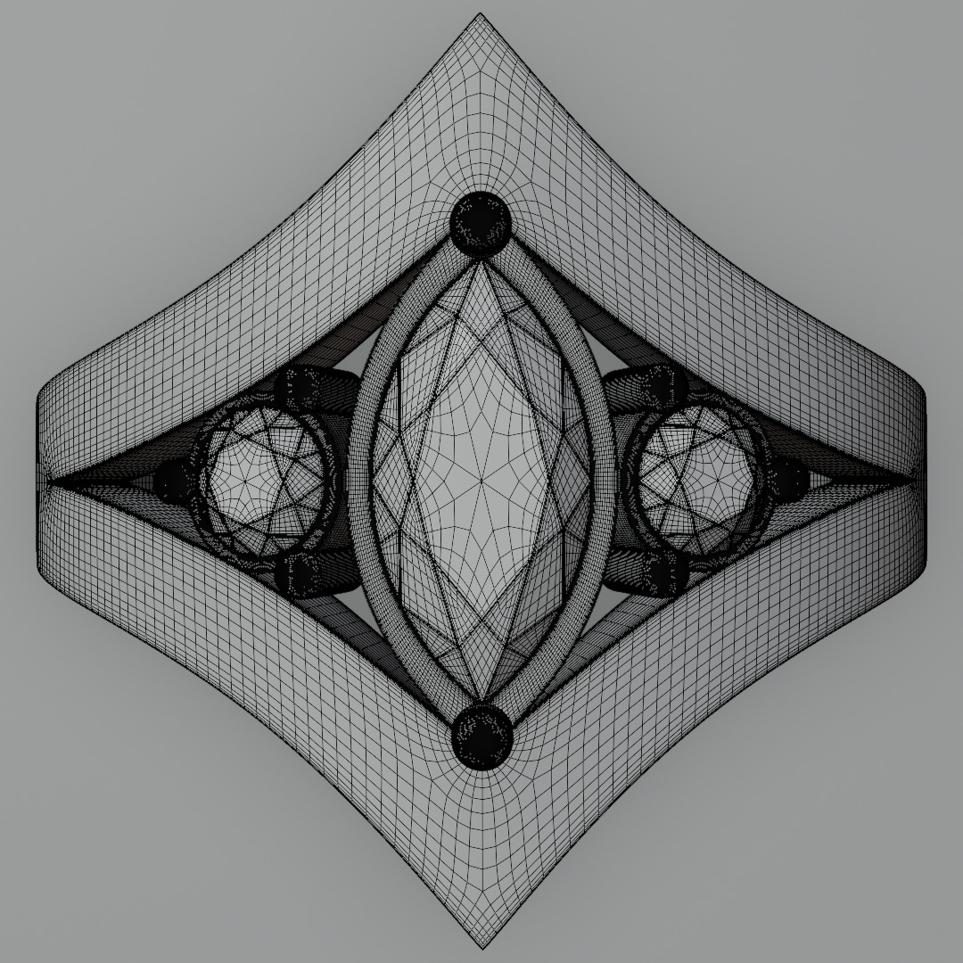 Noctis Aureum ring with diamonds and black onyx 3D model jewelry 3D model_12