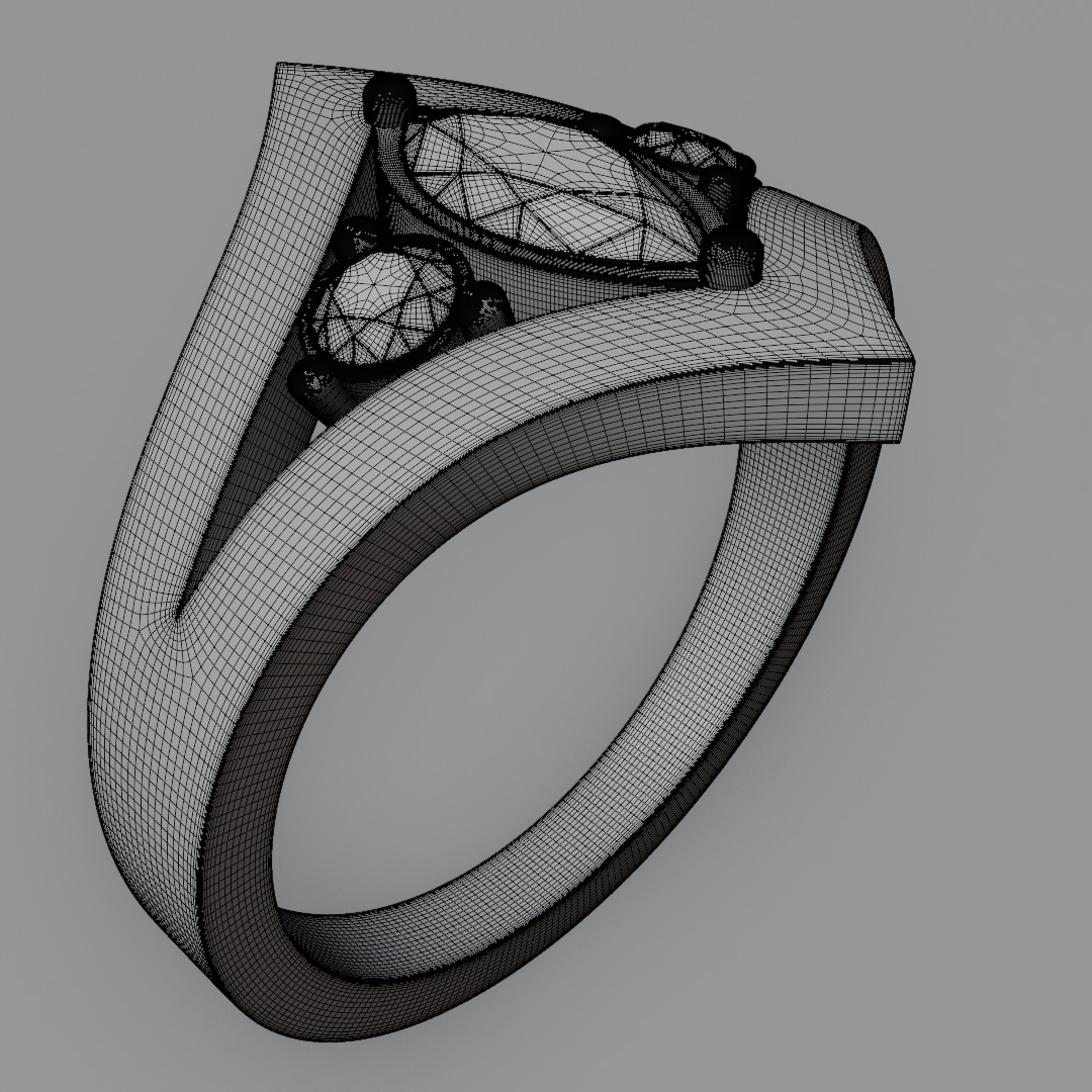 Noctis Aureum ring with diamonds and black onyx 3D model jewelry 3D model_10
