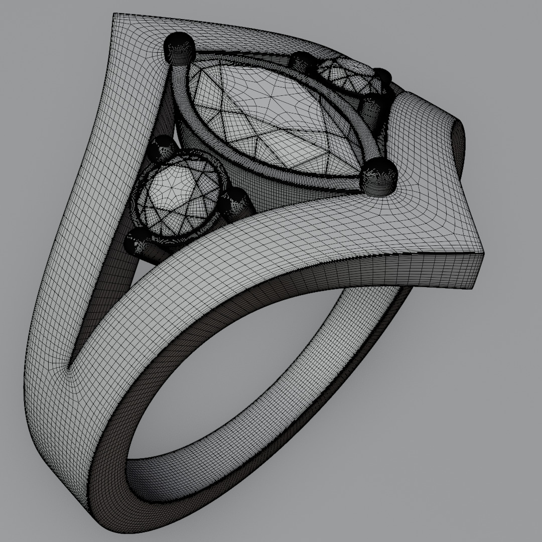 Noctis Aureum ring with diamonds and black onyx 3D model jewelry 3D model_19