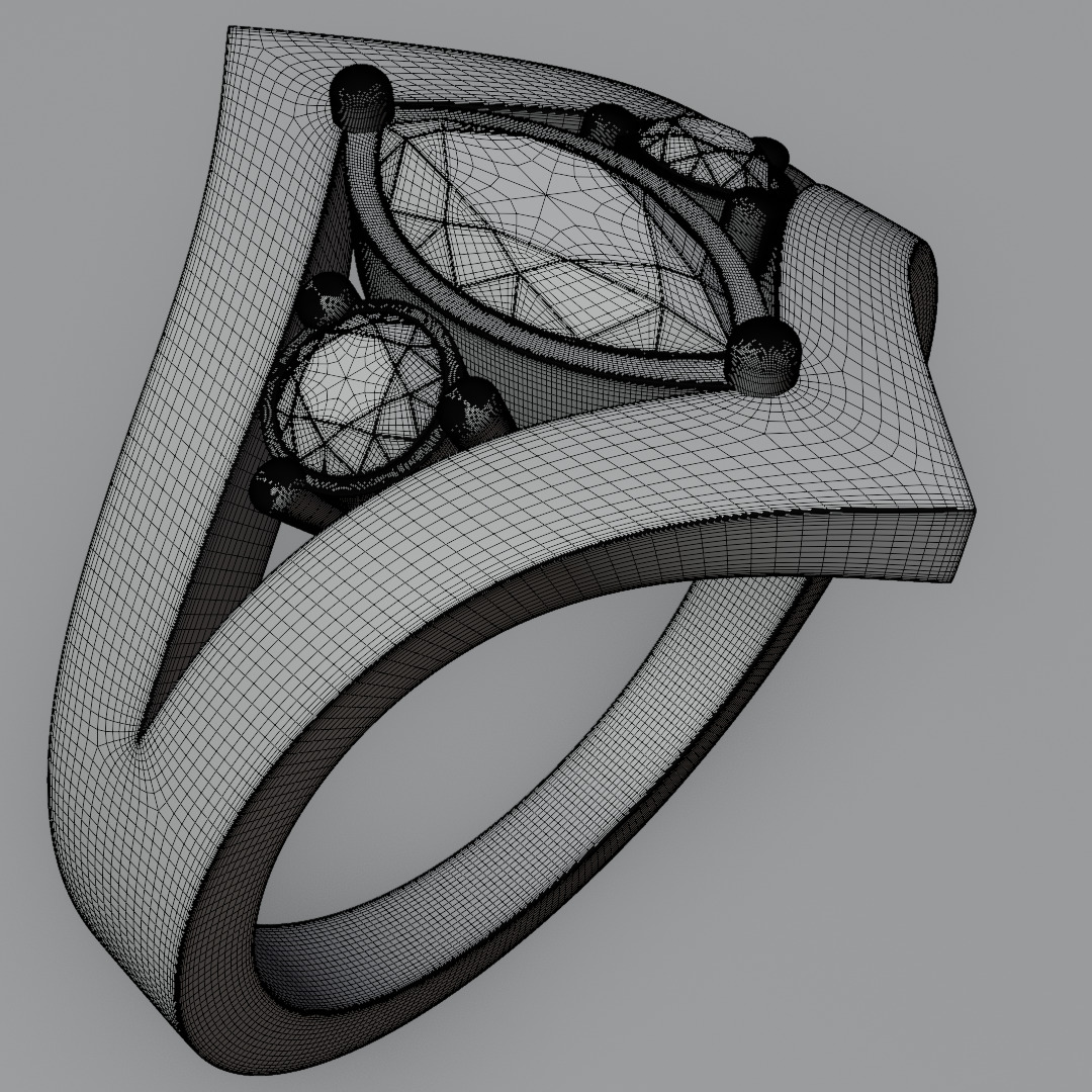 Noctis Aureum ring with diamonds and black onyx 3D model jewelry 3D model_17