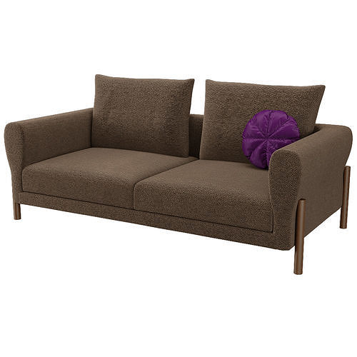 Modern Textured Fabric Sofa 3D model