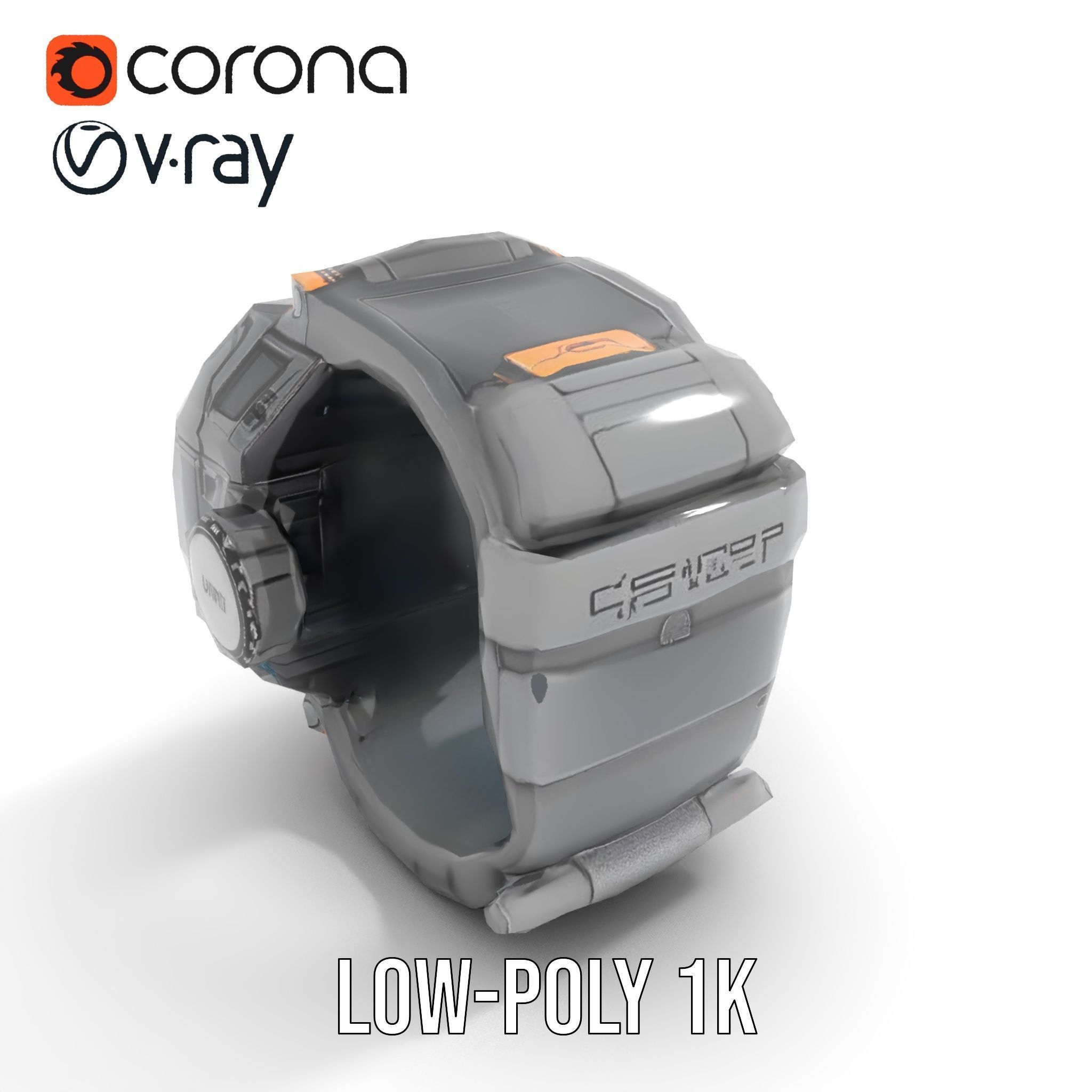 Futuristic Smartwatch Model Pack with Exposed Hardware Detailing Low-poly 3D model_18