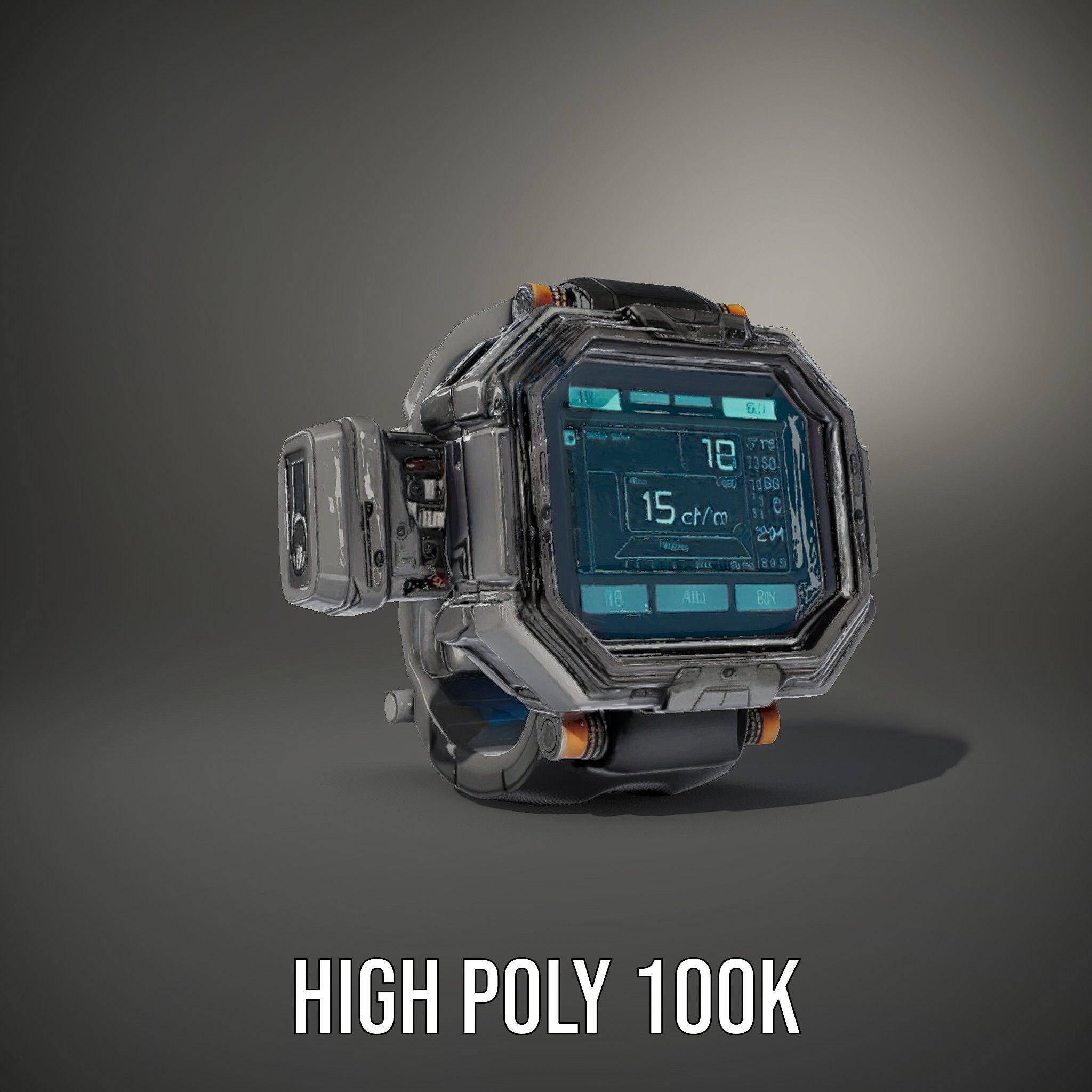Futuristic Smartwatch Model Pack with Exposed Hardware Detailing Low-poly 3D model_10
