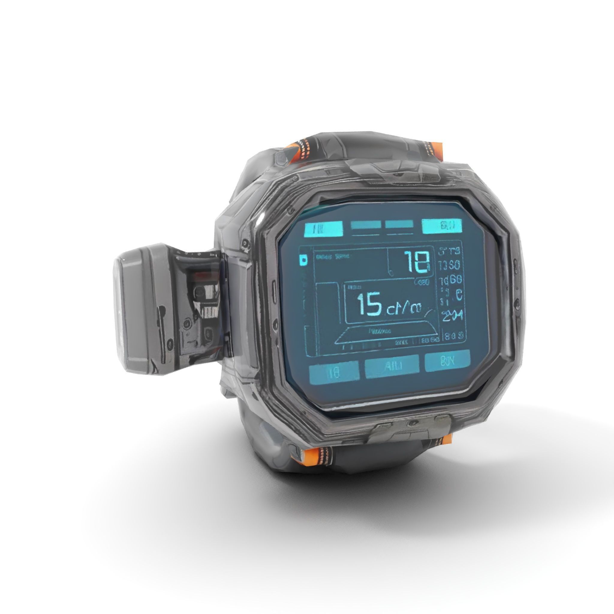 Futuristic Smartwatch Model Pack with Exposed Hardware Detailing Low-poly 3D model_12