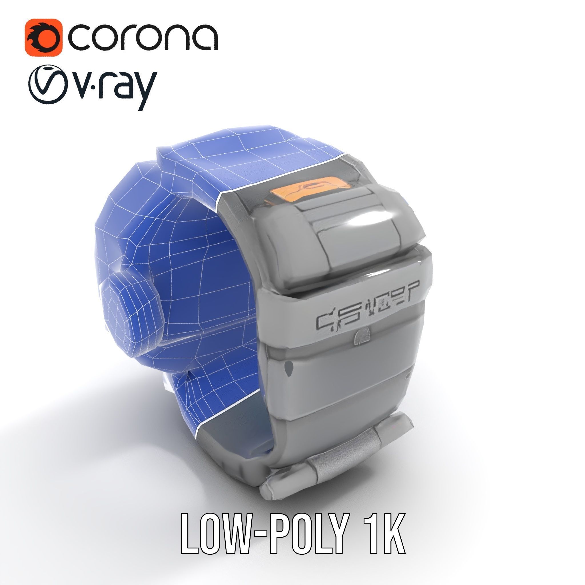 Futuristic Smartwatch Model Pack with Exposed Hardware Detailing Low-poly 3D model_32