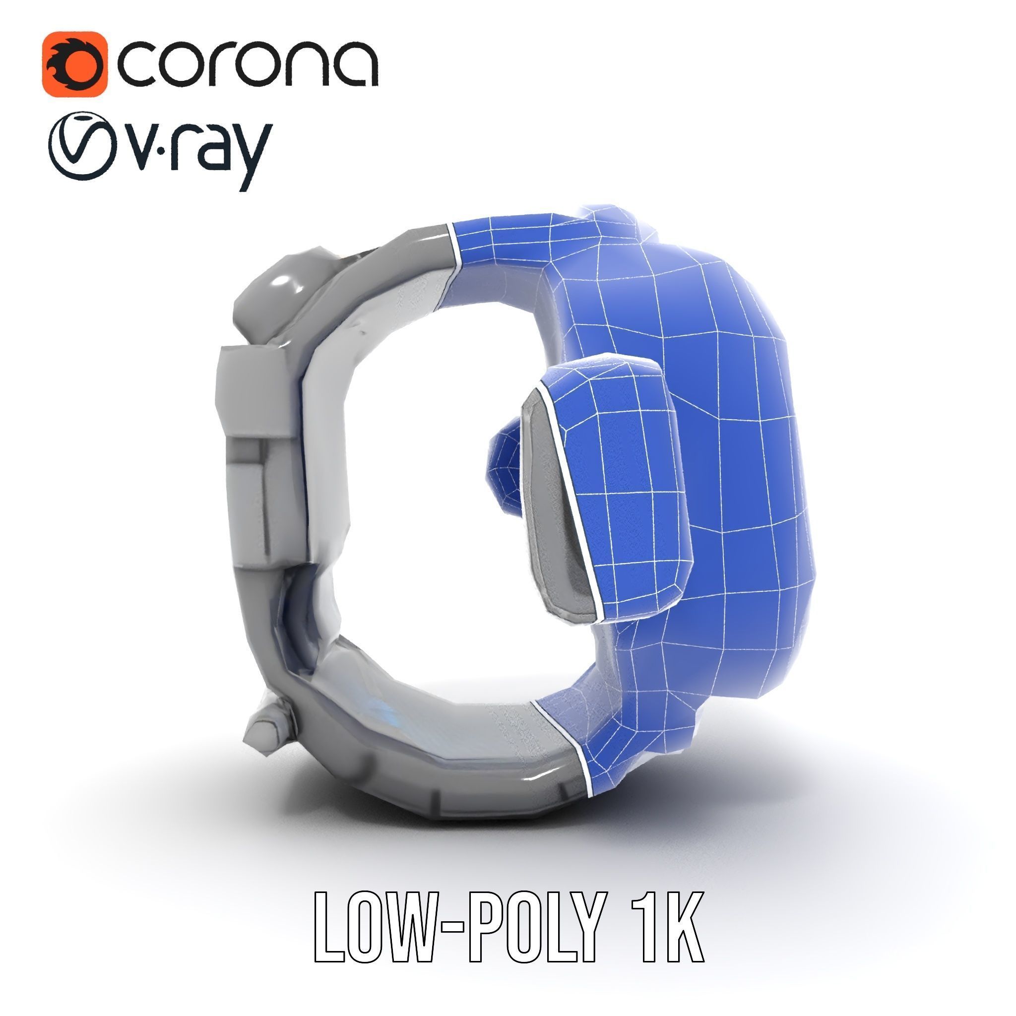 Futuristic Smartwatch Model Pack with Exposed Hardware Detailing Low-poly 3D model_26