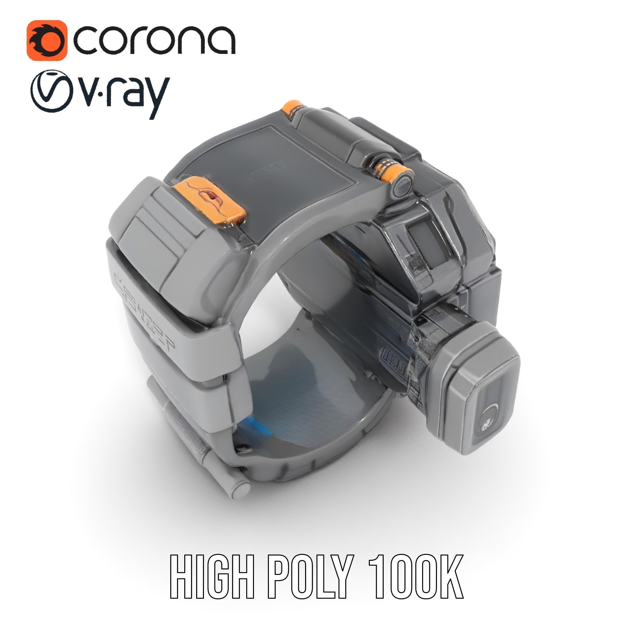 Futuristic Smartwatch Model Pack with Exposed Hardware Detailing Low-poly 3D model_19