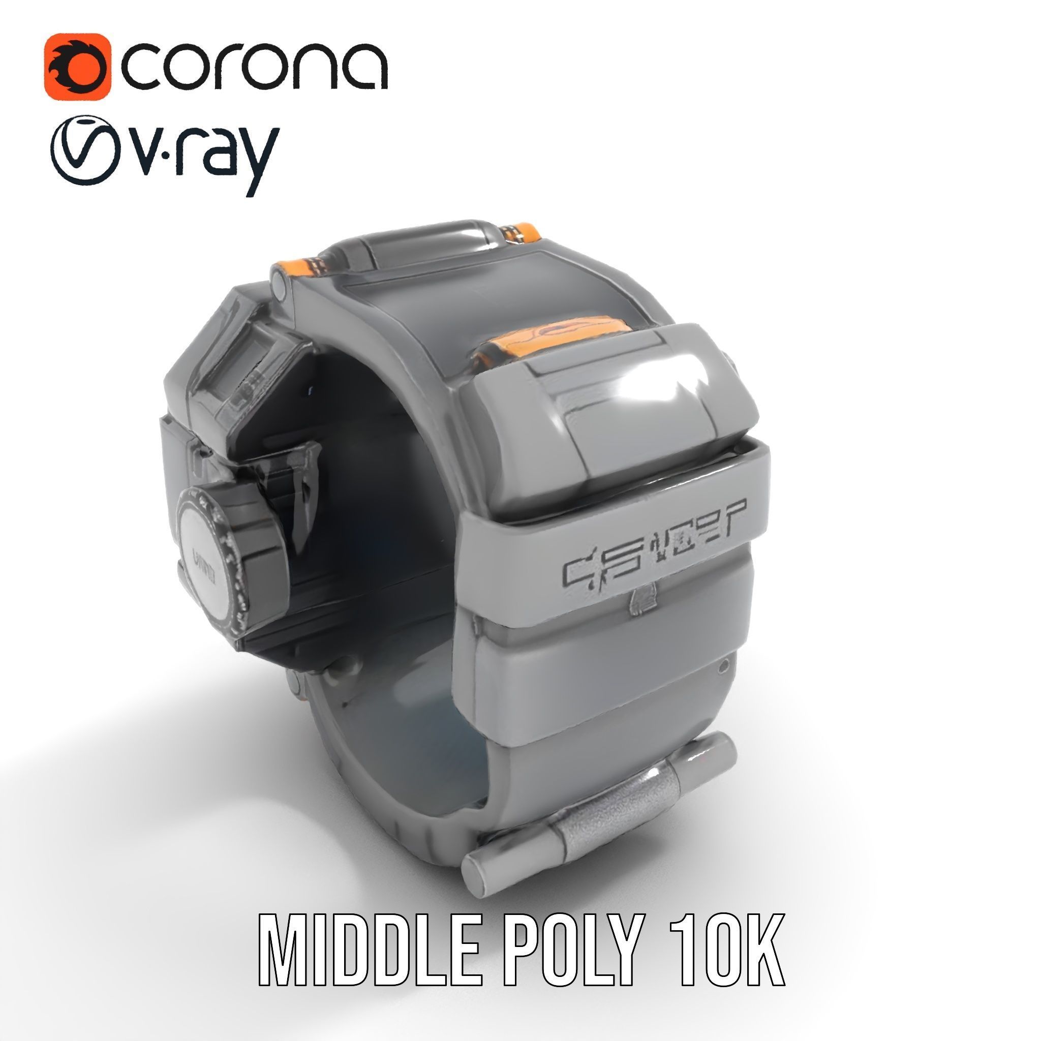 Futuristic Smartwatch Model Pack with Exposed Hardware Detailing Low-poly 3D model_6