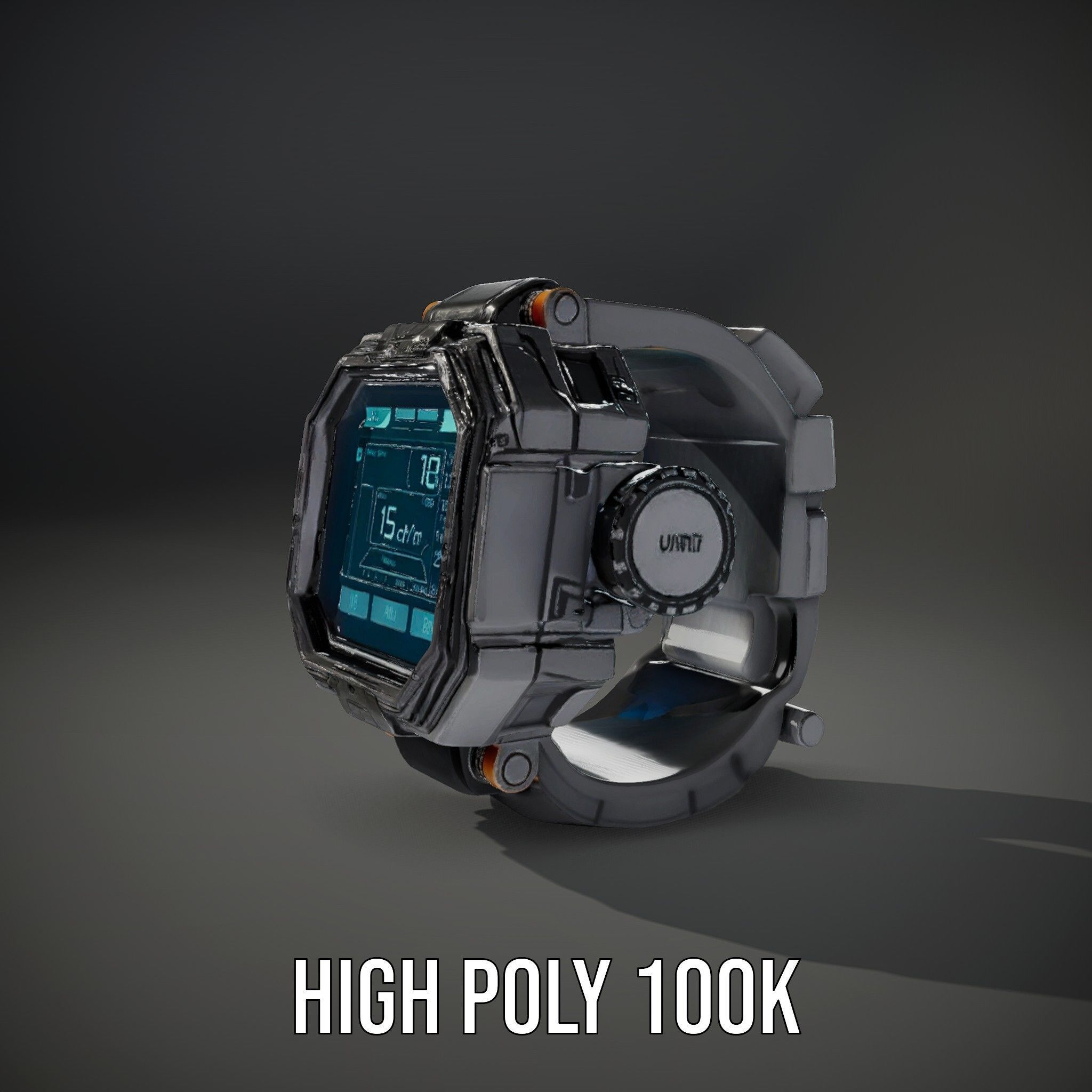 Futuristic Smartwatch Model Pack with Exposed Hardware Detailing Low-poly 3D model_13
