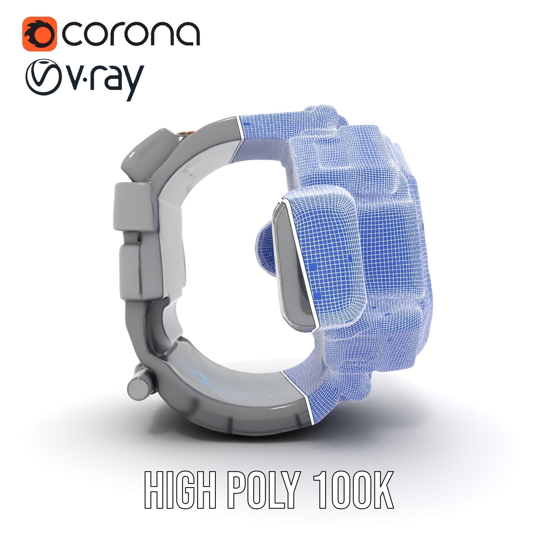 Futuristic Smartwatch Model Pack with Exposed Hardware Detailing Low-poly 3D model_35