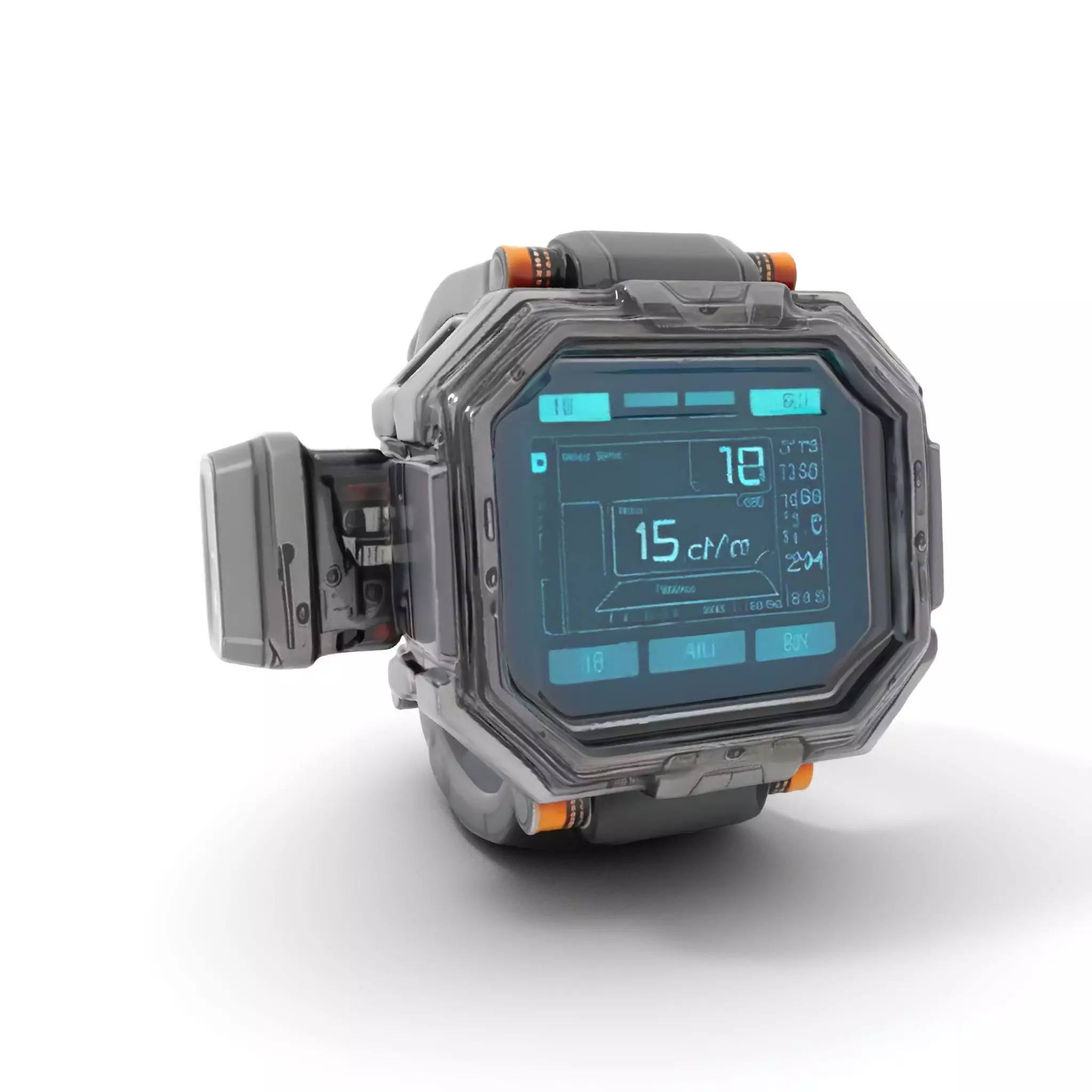 Futuristic Smartwatch Model Pack with Exposed Hardware Detailing Low-poly 3D model_0