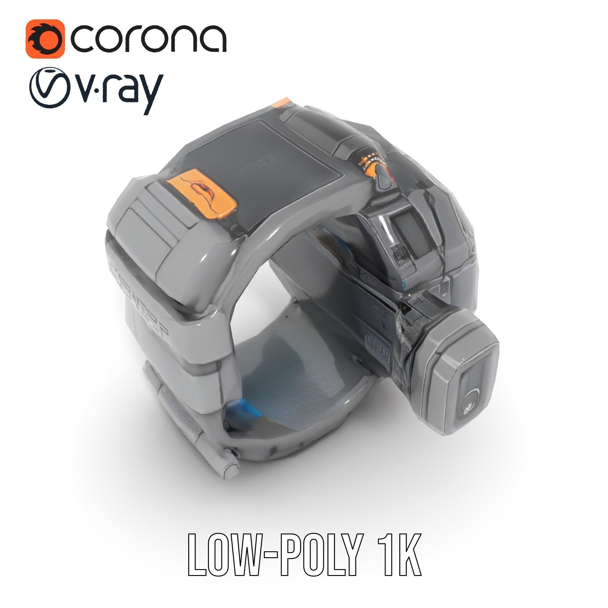 Futuristic Smartwatch Model Pack with Exposed Hardware Detailing Low-poly 3D model_8