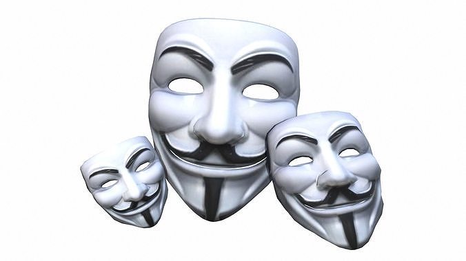 Vendetta Mask Low-poly 3D model