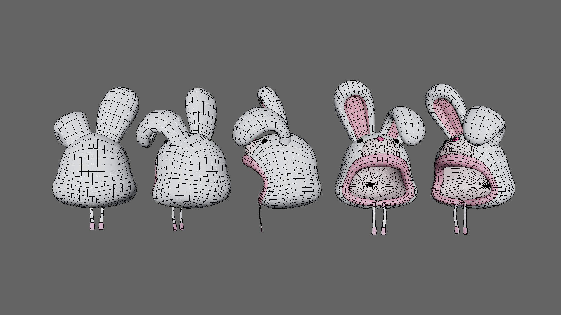 Bunny Hat Low-poly 3D model_9