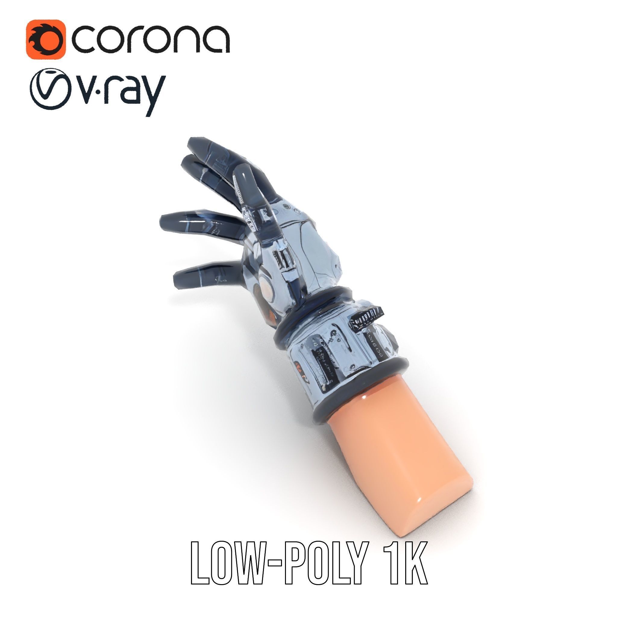 Futuristic Robotic Glove Model Pack Low-poly 3D model_19