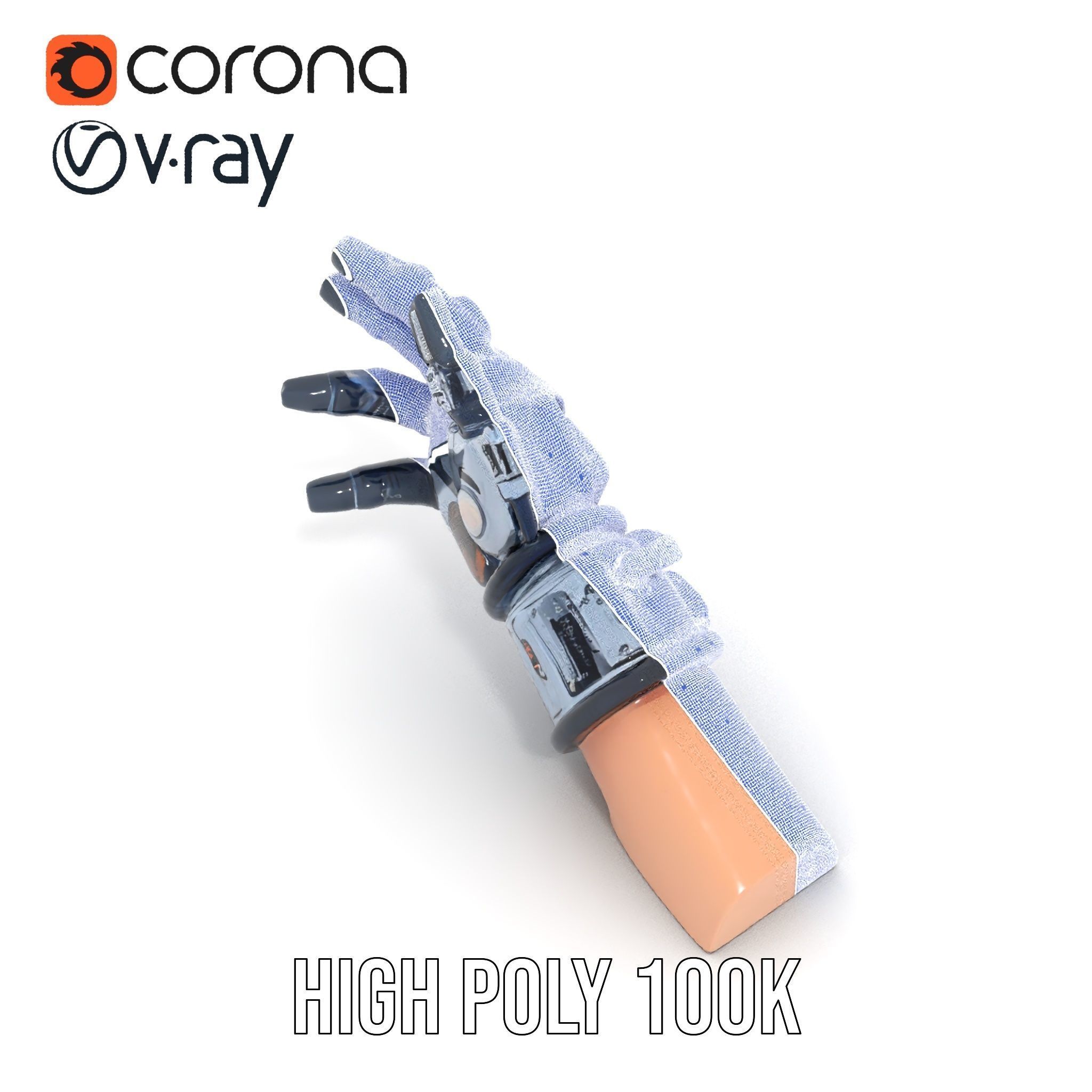 Futuristic Robotic Glove Model Pack Low-poly 3D model_32
