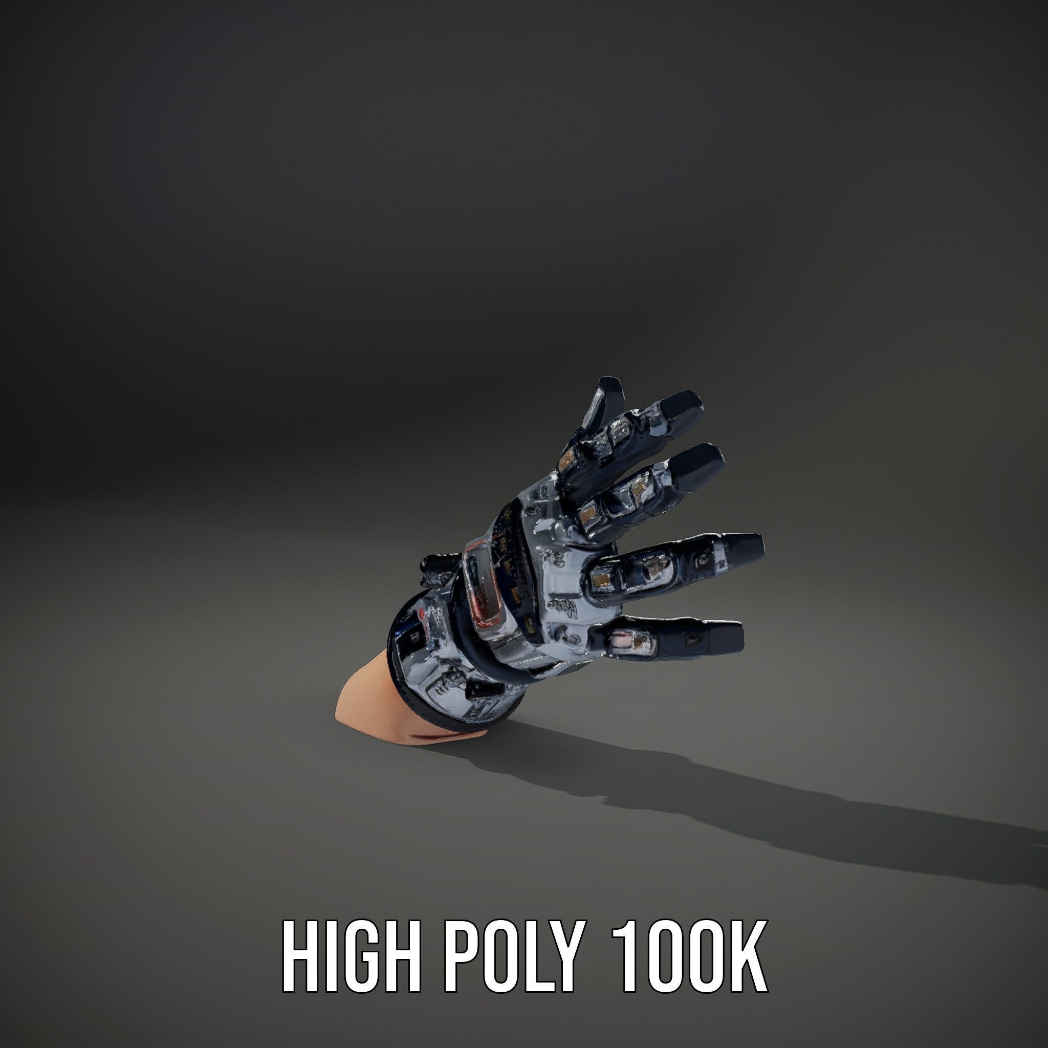 Futuristic Robotic Glove Model Pack Low-poly 3D model_10