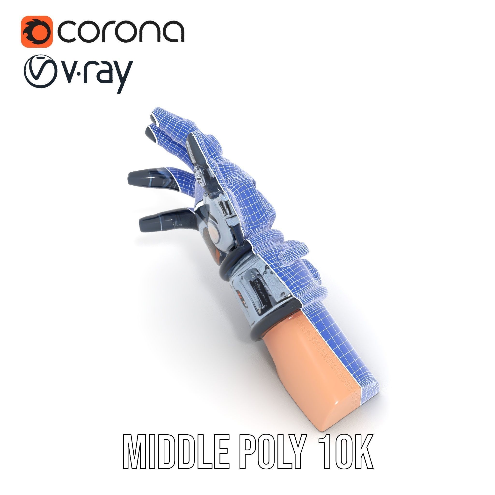Futuristic Robotic Glove Model Pack Low-poly 3D model_24