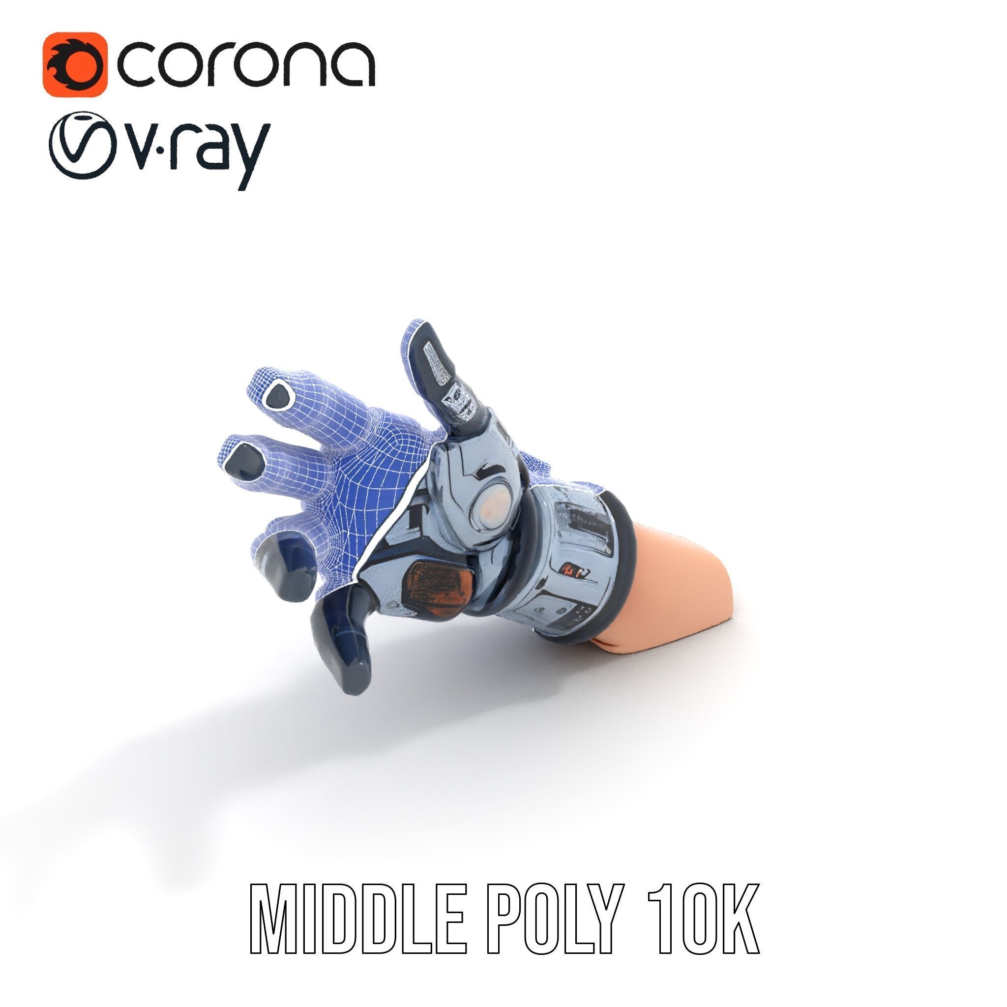 Futuristic Robotic Glove Model Pack Low-poly 3D model_18