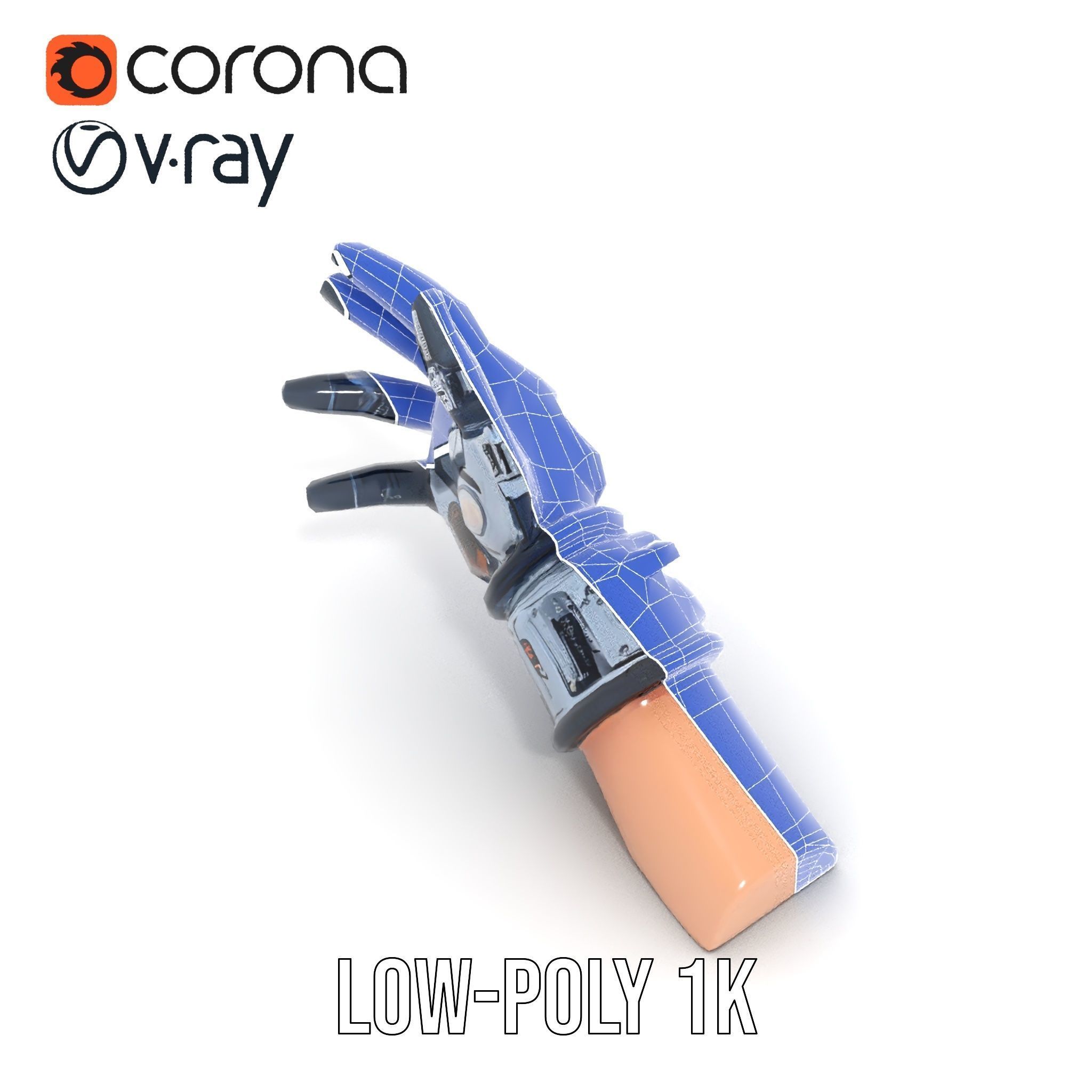 Futuristic Robotic Glove Model Pack Low-poly 3D model_25