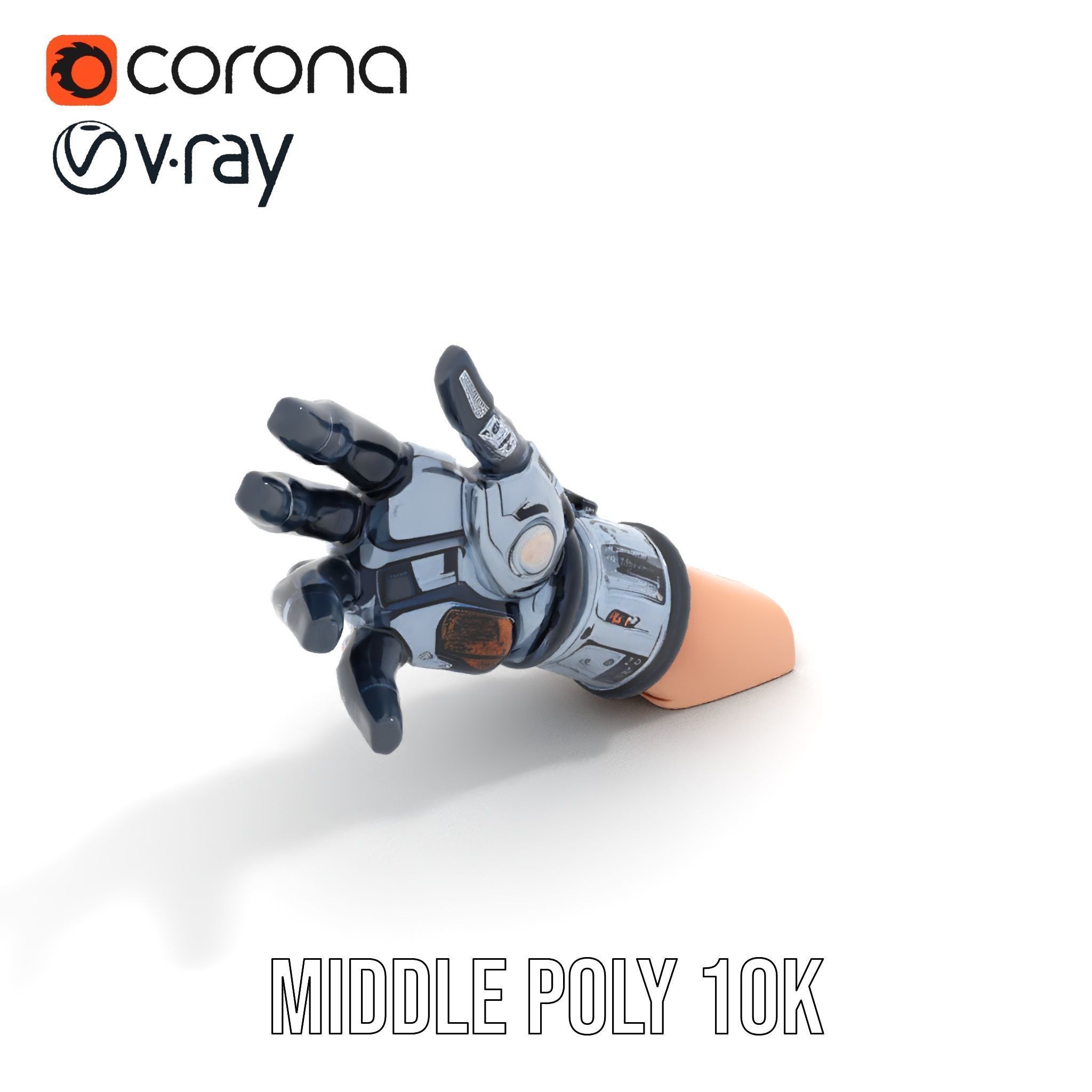 Futuristic Robotic Glove Model Pack Low-poly 3D model_13
