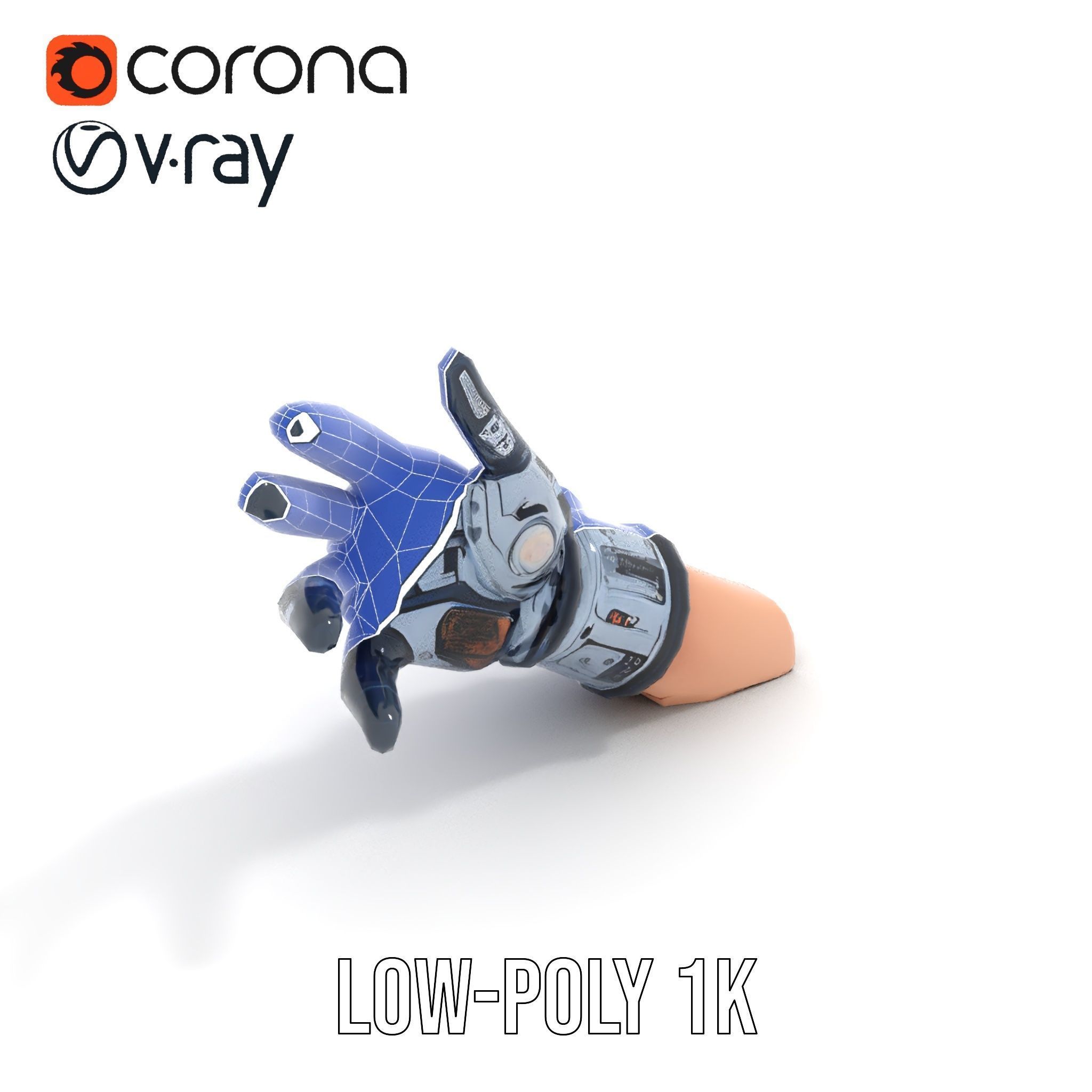Futuristic Robotic Glove Model Pack Low-poly 3D model_31
