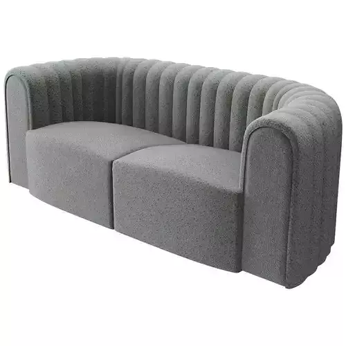 Curved Channel-Back Sofa